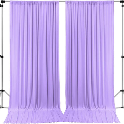 AK TRADING CO. 10 feet x 10 feet Polyester Backdrop Drapes Curtains Panels with Rod Pockets - Wedding Ceremony Party Home Window Decorations - Lavender