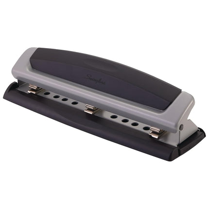 Swingline Desktop Hole Punch, 2-3 Hole Puncher, Precision Pro, Adjustable, 10 Sheet Punch Capacity, Black/Silver (74037)
