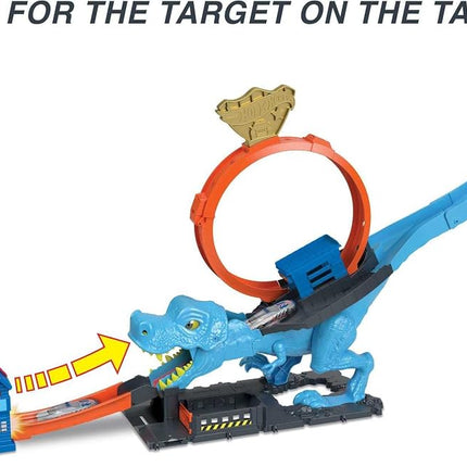 Hot Wheels City T-Rex Chomp Down Track Set & 1 Toy Car