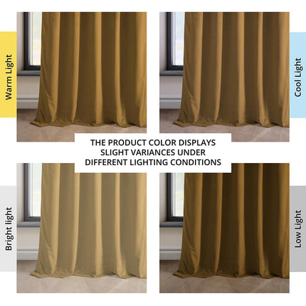 HPD Half Price Drapes Heritage Plush Velvet Curtains 96 Inches Long Room Darkening Curtains for Bedroom & Living Room 50W x 96L, (1 Panel), Retro Gold