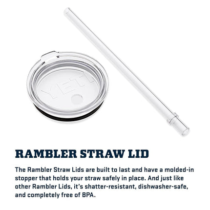 YETI Straw Lid for YETI Rambler 16 oz Pint, 20 oz Tumbler, 24 oz Mug, 25 oz Straw Mug, Shatter-proof and Dishwasher safe