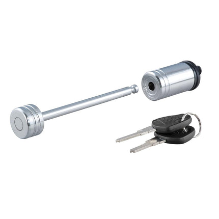 CURT 23523 Chrome Trailer Tongue Coupler Lock, 1/4-Inch Pin Diameter, Up to 3-3/8-Inch Span