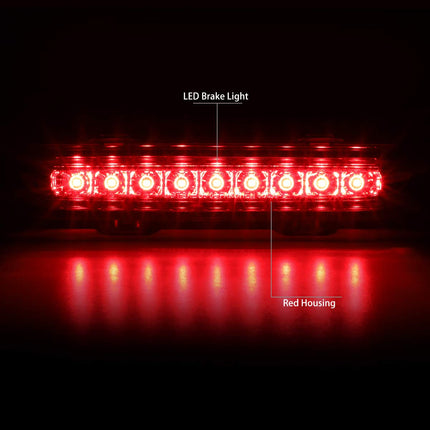 DNA MOTORING 3BL-CHA06-LED-RD Red Lens LED High Mount 3rd Third Brake Light [Compatible with 06-10 Dodge Charger]
