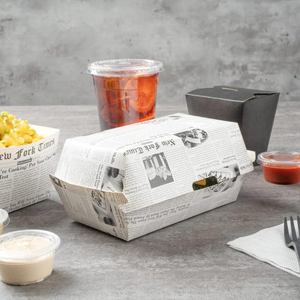 Restaurantware Paper Hot Dog Sandwich Clamshell Container, 100 Ct