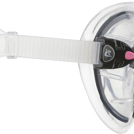 Cressi Big Eyes Evolution Snorkel Mask - Adult Snorkel Set & Quick-Adjust Buckles - Silicone Skirt & Scuba Ready - Low-Volume Scuba Mask - Clear/Black/Pink - One Size