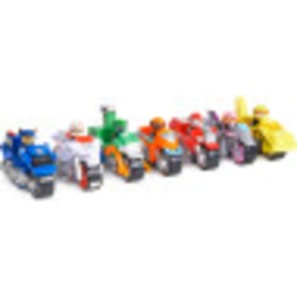 Paw Patrol, Moto Pups Wildcat’s Deluxe Pull Back Motorcycle Vehicle with Wheelie Feature and Figure