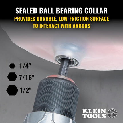 Klein Tools 80156 Bi-Metal Hole Saw Set, 6-3/8-Inch Saw, 7/16-Inch Arbor with Pins, Dust Bowl, for Drywall Ceiling and Recessed Lighting, 3-Piece