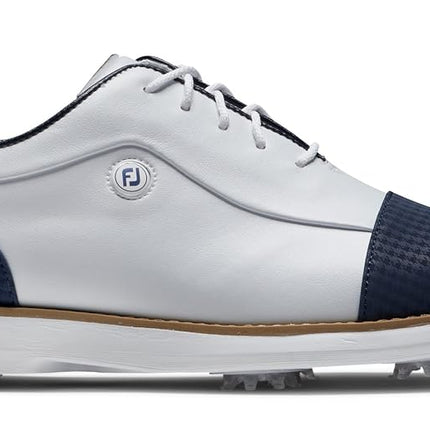 Footjoy Women's Traditions Golf Shoe, White/Navy Cap Toe, 5