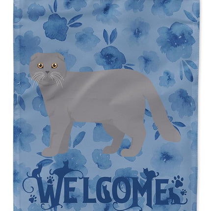 Caroline's Treasures CK4970GF Gato Scottish Fold #1 Bandera de bienvenida Tamaño Jardín, Pequeña, Multicolor