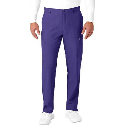WONDERWINK Men's Flat Front Cargo Scrub Pant, Grap