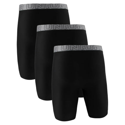 Caleçon long de performance Under Armour Tech pour homme, multipack, entrejambe 22,8 cm, confort toute la journée, Noir/Acier avec Castlerock, 3XL