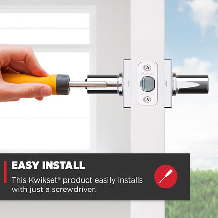 Kwikset Casey Entry Door Lock Lever, Secure Keyed Exterior Entrance, with Reversible Handle, SmartKey Re-Key Security Technology and Microban Protection in Polished Chrome