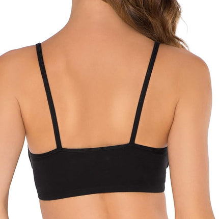 Fruit of the Loom Women's Spaghetti Strap Cotton Pullover Sports Bra Value Pack, Blushing Rose/White/White/Black 4-Pack, 38