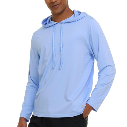 Champion Men's Sun Hoodie, Long Sleeve UPF 50+ Rash Guard Fishing Sun Shirt, Light Blue, S
