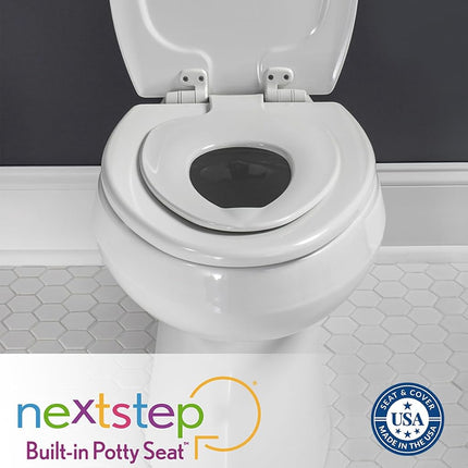 Mayfair 888SLOW 006 NextStep2 Toilet Seat, Bone, Round