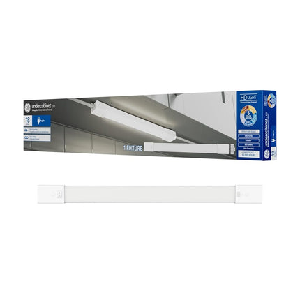 GE LED HD+ Undercabinet Light Fixture, Linkable Integrated Slim Profile Fixture for Kitchens, High Definition Light in 5 Color Temperatures, Plug-in, 18in (1 Pack)