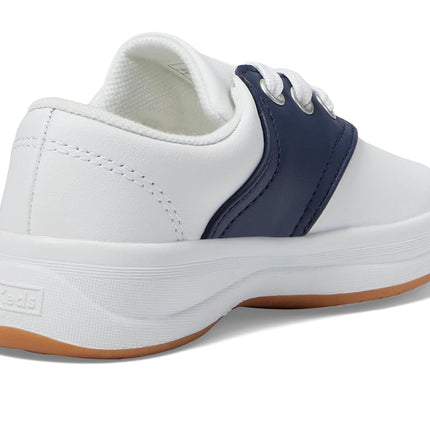 Keds Girl's School Days (Toddler/Little Kid) Sneaker, White/Navy, 12 Little Kid