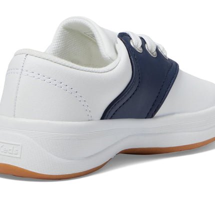 Keds Girl's School Days (Toddler/Little Kid) Sneaker, White/Navy, 12 Little Kid