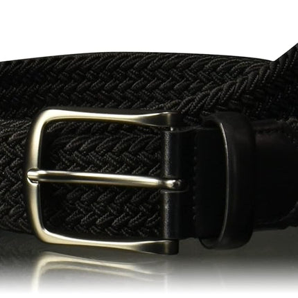 Perry Ellis mens1P86102Woven Stretch Leather-trim Belt Belt - Black - S