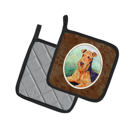 Caroline's Treasures Airedale Terrier Par de agarraderas 7239PTHD, Tela, Multicolor