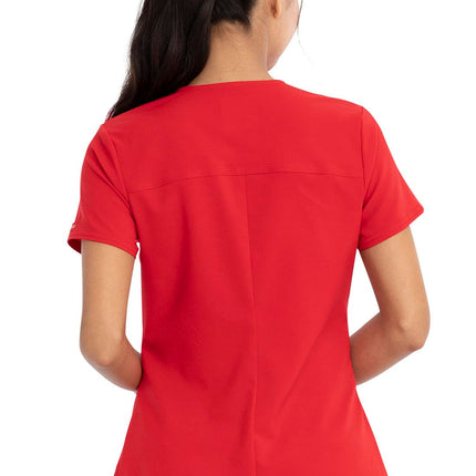 Cherokee Women's V-Neck Top Medical Scrubs Shirt, Red, XXS