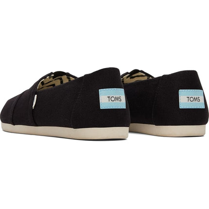 TOMS Womens Recycled Cotton Alpargata Loafer Flat, Black White, 5 UK