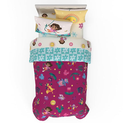 Franco Comforter and Sheet Set with Sham, Microfiber, Dora The Explorer, 5 Piece Twin Size