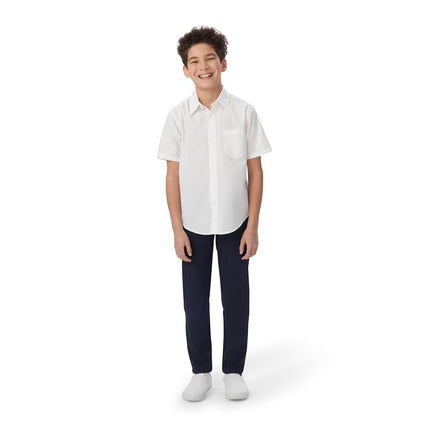 French Toast Husky Boys Short Sleeve Classic Dress Shirt, Yellow, 20 Husky