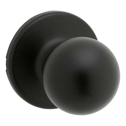 Kwikset Polo Interior Passage Door Knob, Handle for Closet and Hallway Doors, Non-Locking Doorknob in Matte Black, with Microban Protection