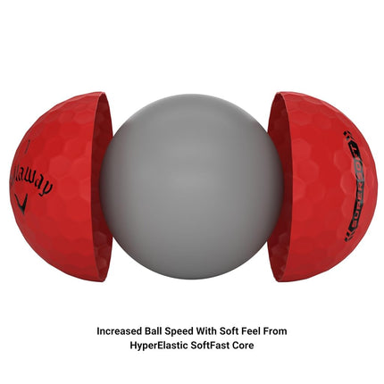 Callaway Golf Supersoft Golf Ball 2023 Red Hybrid, One Dozen