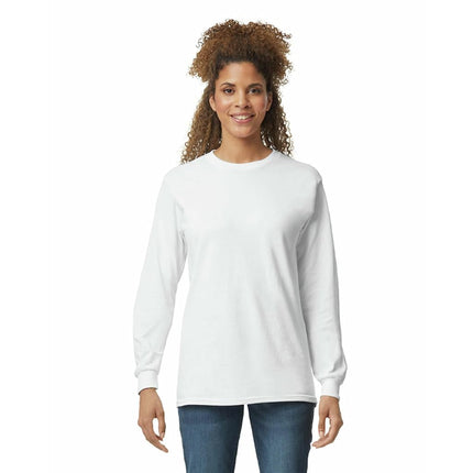 Gildan Unisex-Adult Ultra Cotton Long Sleeve T-Shirt, Style G2400, Multipack, White (2-Pack), 3XL