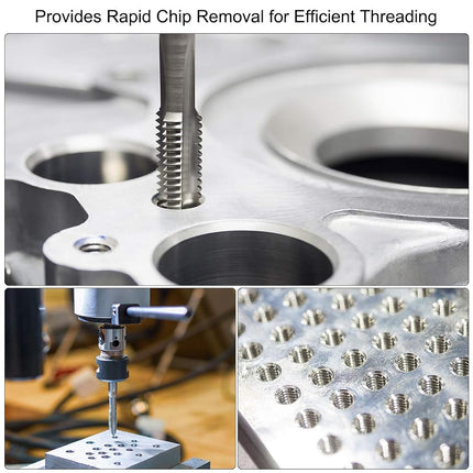 uxcell Metric Thread Tap M10 x 1.25 H2 200mm Extra Long Straight Flute Screw Thread Milling Machine Taps Threading Tapping Repair Tool