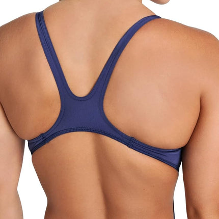 Arena Womens Swim Tech Open Back MaxLife One Piece Solid Team Swimsuit, Navy / White, 24