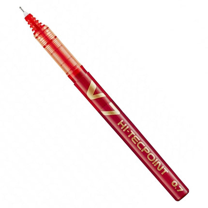 Pilot V7 Hi-Tecpoint Rollerball Pen, 0.7 mm Tip - Black/Blue/Red, Pack of 3