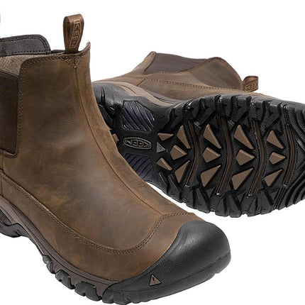 KEEN Men's Anchorage 3 Waterproof Pull On Insulated Snow Boots, Dark Earth/Mulch, 10.5 Wide