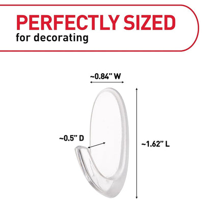 Command Small Hooks, Clear, 6-Hooks/Pack, 2-Packs, Organize Damage-Free