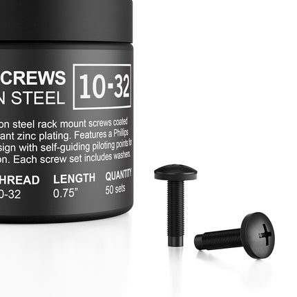 AC Infinity Carbon Steel 10/32 Rack Screws and Nyl