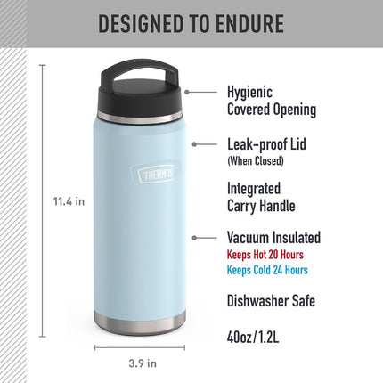 Glacier-40 oz Stainless Steel Water Bottle w/Screw Top