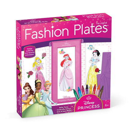 PlayMonster Fashion Plates Disney Princess – Mix-and-Match Drawing Kit, Arts and Crafts, Coloring, Art Supplies, Craft Supplies, Stencils, Crayons Included, Create Your Own Designs, Ages 6+