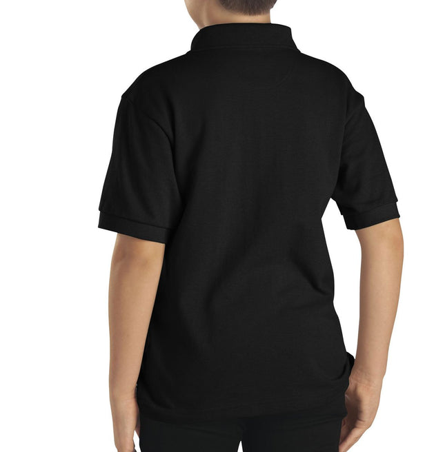 Dickies Big Boys' Short Sleeve Pique Polo Shirt, Black, X-Large (18/20)