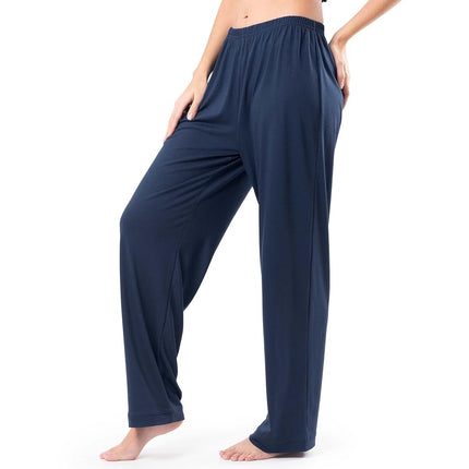 Conjunto de pijama de camiseta sin mangas, pantalón y cárdigan transpirable Fruit of the Loom para mujer, azul medianoche, S