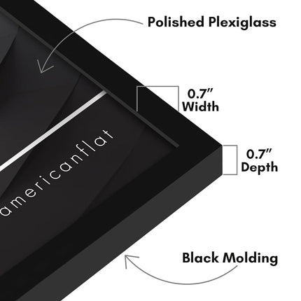 Americanflat 17x17 Picture Frame with Polished Plexiglass - Streamline Collection - Thin Square Picture Frame for Wall Display - Hanging Hardware Included - Black