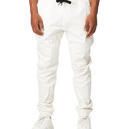 WT02 Men's Twill Jogger Pants, White(All Season), 