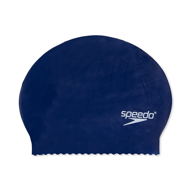 Speedo unisex Latex Solid Cap, Navy, One Size swim