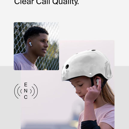 Belkin SoundForm Nano 2 Bluetooth Earbuds for Kids with Built-in Microphone, 28H Battery Life, Safe 85dB Volume, IPX5 Water Resistance - Kids Bluetooth Earbuds for iPhone,iPad,Galaxy,& More -White