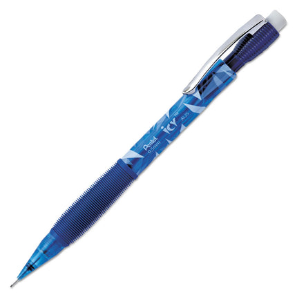 Lápiz automático Pentel Icy, 0.50 mm, cuerpo azul transparente, caja de 12 (AL25TC)