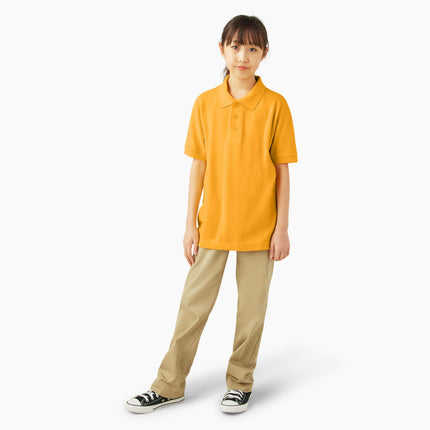 Polo piqué de manga corta Dickies para niño, dorado, talla XXS 4