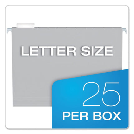 Pendaflex Essentials Hanging Folders, Letter Size, Gray, 25 per Box (81604)