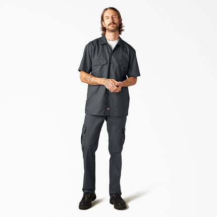 Chemise de travail à manches courtes Dickies Flex coupe décontractée pour homme, anthracite, 3TG