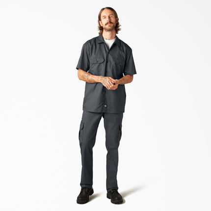 Camisa de trabajo de manga corta Dickies para hombre, ajuste relajado Flex, carbón, grande